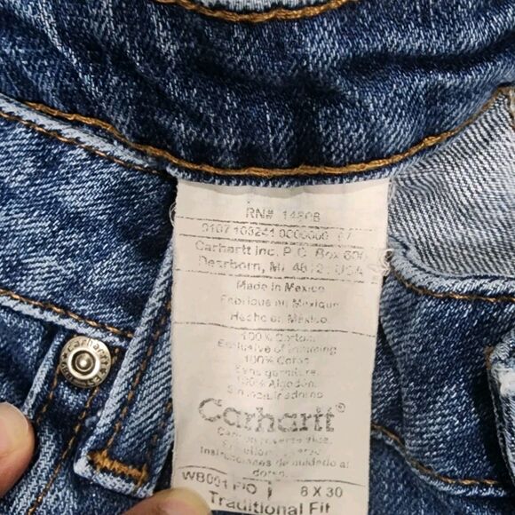 Carhartt Jeans Women’s 8x30 Boot Cut Traditional Fit Denim WB001-F10 - Picture 7 of 7